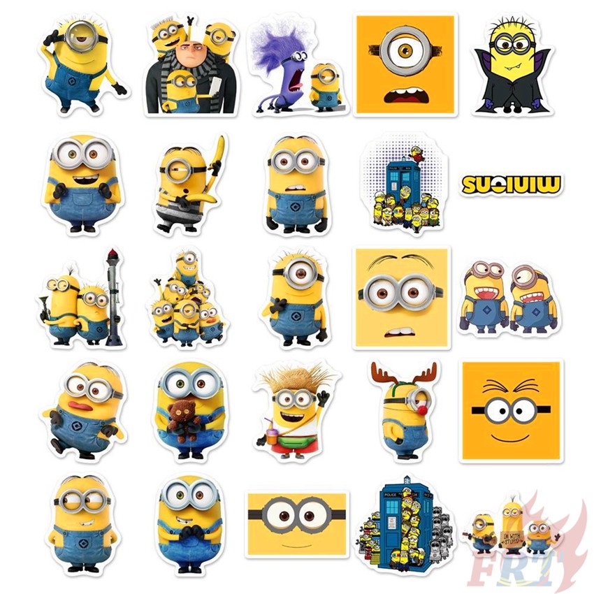 100Pcs/Set ❉ Minions Series A Stickers ❉ Cartoon Movie Despicable Me Waterproof Fashion DIY Decals Doodle Stickers