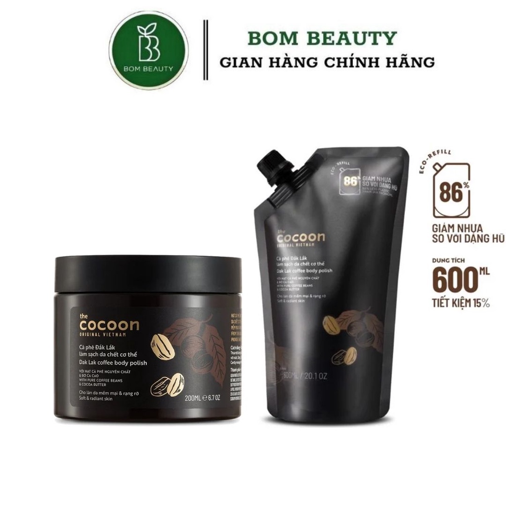 Tẩy da chết Body 200ml Dak Lak Coffee Body Cocoon | BigBuy360 - bigbuy360.vn