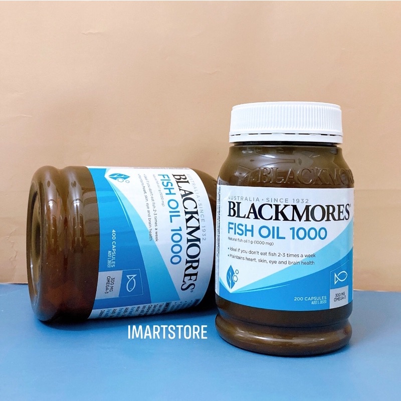 Viên Uống Dầu Cá Blackmores Fish Oil 1000mg  Úc Giúp Bổ Sung Omega 3 Tăng Cường  Sức Khỏe Tim Mạch Hộp 400 Viên