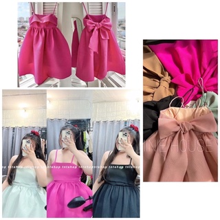 ĐẦM XỐP 2 DÂY PHỐI NƠ Ở LƯNG - DÁNG BABYDOLL [ TNT SHOP BIGSIZE 60KG - 90KG ]