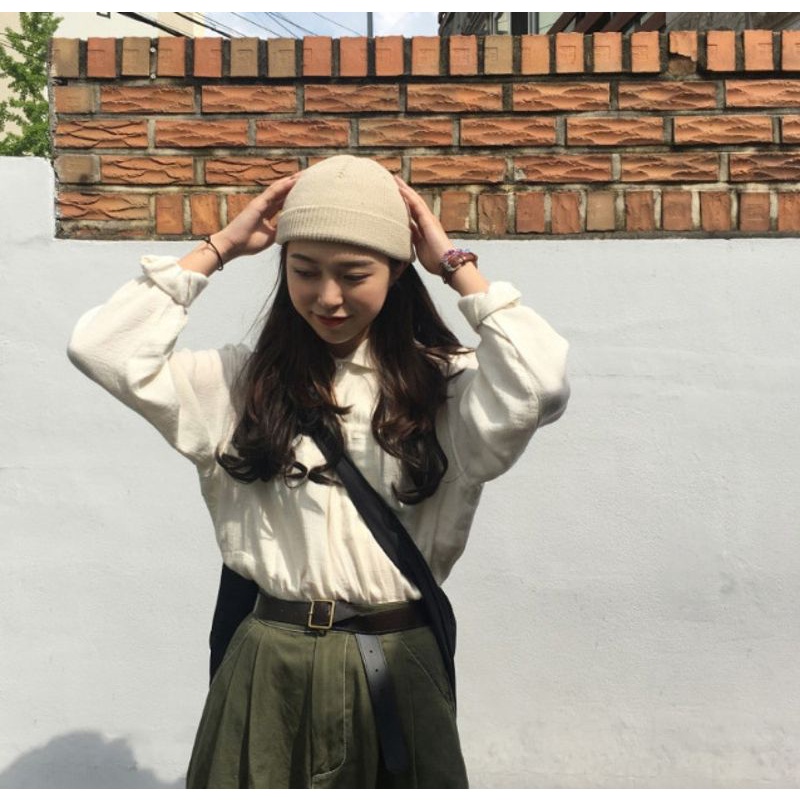 Youyo Mũ Beanie Dệt Kim Ngắn Unisex Phong Cách Hip Hop Đường Phố Mùa Thu