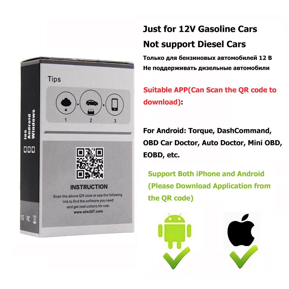 Bộ Thiết Bị Chẩn Đoán Lỗi Elm327 Wi-Fi Obd2 V1.5 Cho Ios Android / Iphone Windows