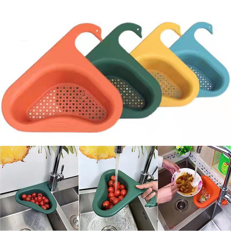 Rổ nhựa gắn bồn rửa hình thiên nga, Khay lọc rác bồn rửa chén tiện dụng 88302 Koreastore88