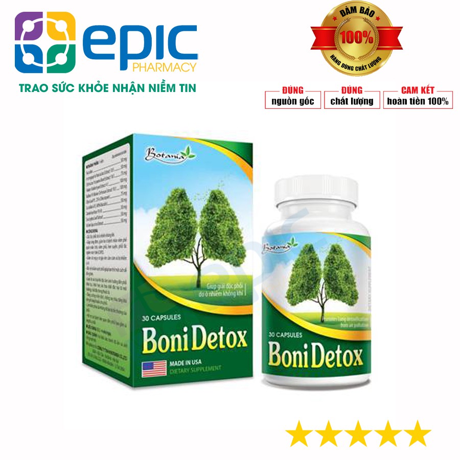 Viên Uống BoniDetox (Lọ 30 viên mua 6 tặng 1) - Bí kíp vàng hỗ trợ giải độc phổi và giảm nguy cơ u bướu phổi của Mỹ