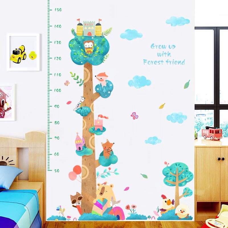 Decan dán tường 3D cho bé thước đo dán tường trang trí phòng ngủ cho bé