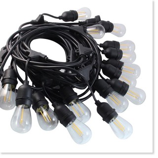 Combo dây đui ngoài trời 10m 15 đui kèm bóng edison -a60