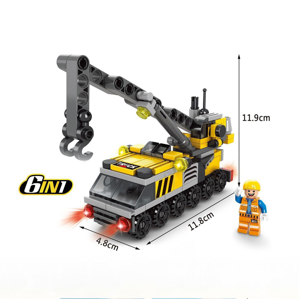 Bộ đồ chơi xếp hình Lego Xe Cần Cẩu, đồ chơi Lego cho bé 142 chi tiết