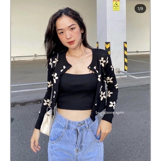 ÁO KHOÁC LEN HOẠ TIẾT HOA