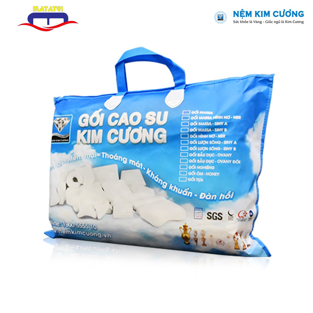 Gối cao su thiên nhiên xuất khẩu Princess - SINY B - Hãng Nệm Kim Cương - Giá siêu rẻ, hàng chính hãng.