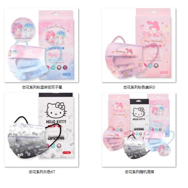 Set 30 Khẩu Trang 3 Lớp Họa Tiết Hoạt Hình Hello Kitty/melody Dùng Một Lần Cho Người Lớn/Trẻ Em