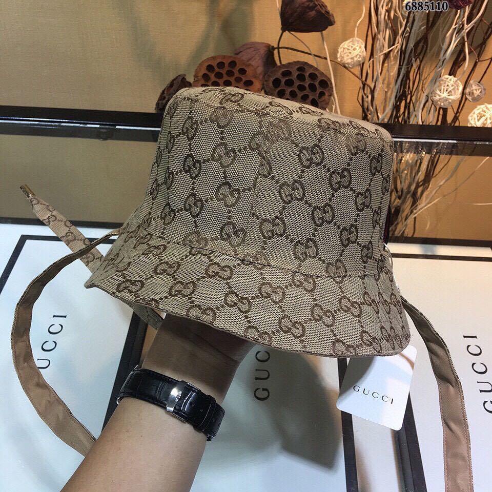 Nón Bucket Gucci Hai Mặt Chống Gió Có Thể Gập Gọn Phối Dây Đeo Thời Trang Cho Nam Và Nữ
