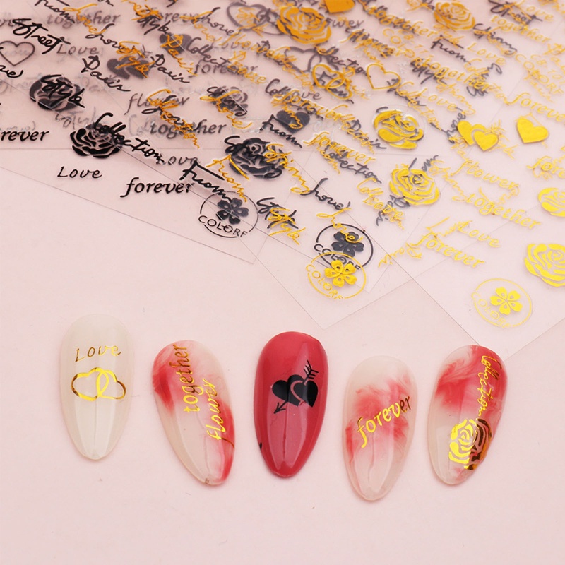 Miếng Dán Trang Trí Móng Tay Hình Hoa Hồng Thời Trang Dành Cho Nữ