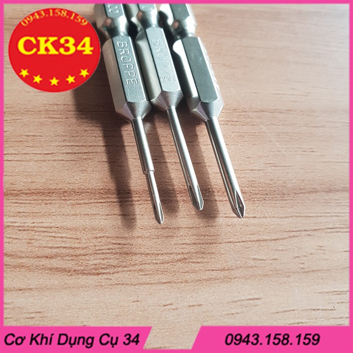 Mũi tô vít 4 cạnh có nam châm. Mũi tô vít 4 cạnh chuôi lục giác dài 50mm cho khoan pin, điện hãng PROPPE cao cấp