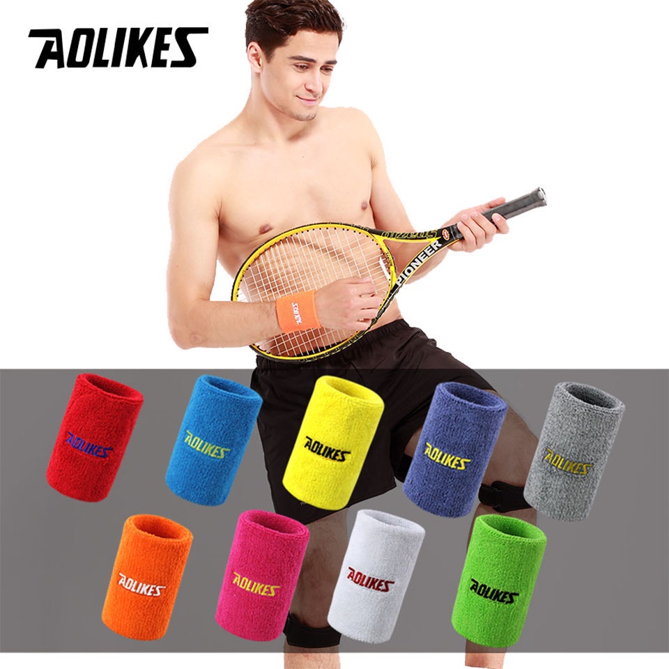 AOLIKES Băng quấn bảo vệ cổ tay hỗ trợ nâng tạ/ chơi thể thao/ tennis/ cầu lông