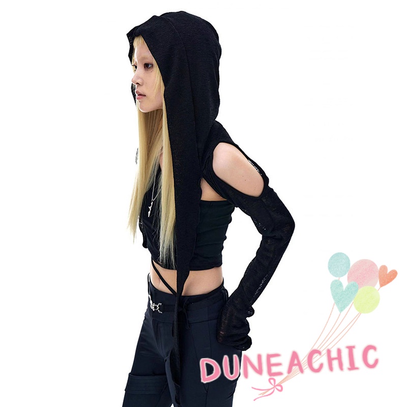 DUNEA Áo Thun Lửng Tay Dài Thời Trang Quyến Rũ Cho Nữ