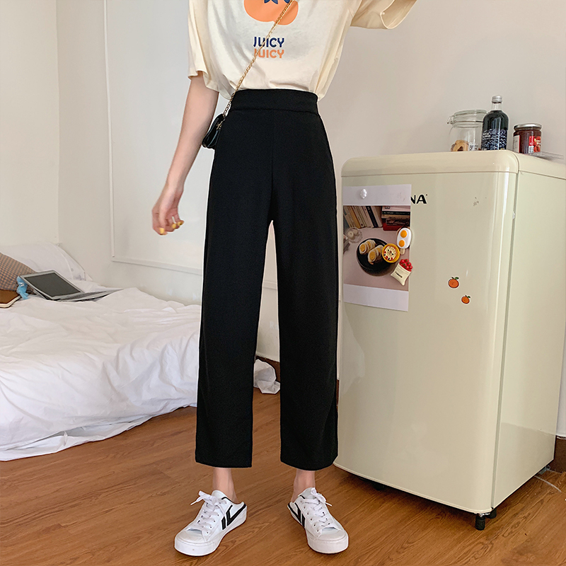 Quần Tây Ống Đứng Lưng Cao Phong Cách Hàn Quốc Cho Nữ