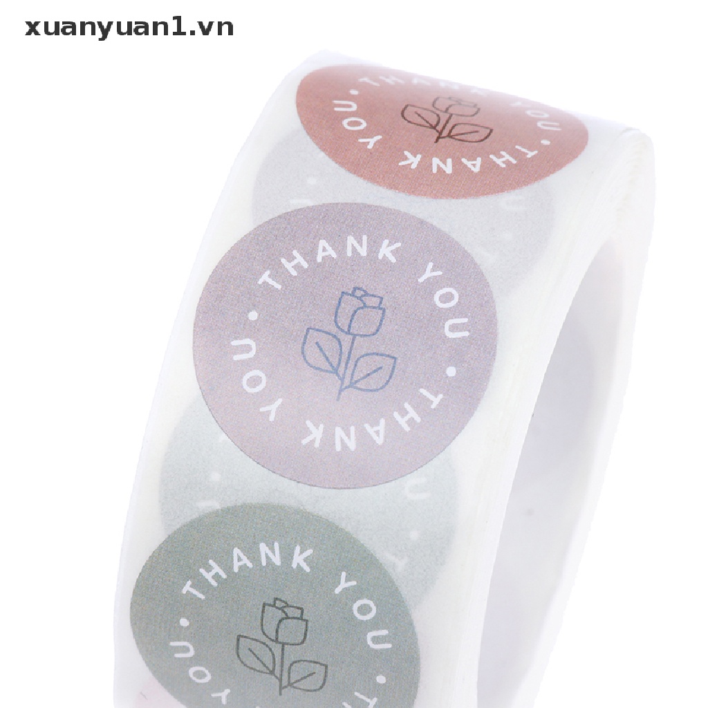 500 Miếng Dán Tự Dính In Chữ Thank You Màu Sắc Retro Tiện Dụng