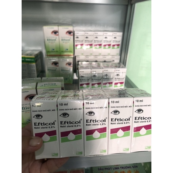 Nước muối sinh lý nhỏ mắt mũi efticol, natri clorid, rhinex