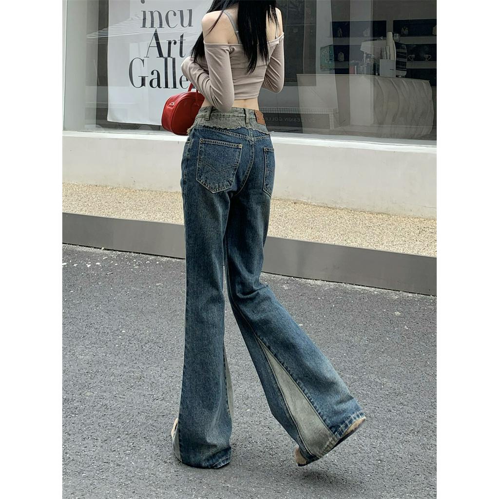 qkoole  Quần Jeans Lưng Cao Form Ôm Phong Cách Retro