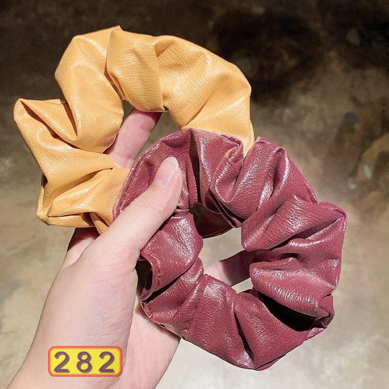 BUỘC TÓC VẢI 282 SCRUNCHIE CHẤT DA THỜI TRANG NHIỀU MÀU HOT TREND