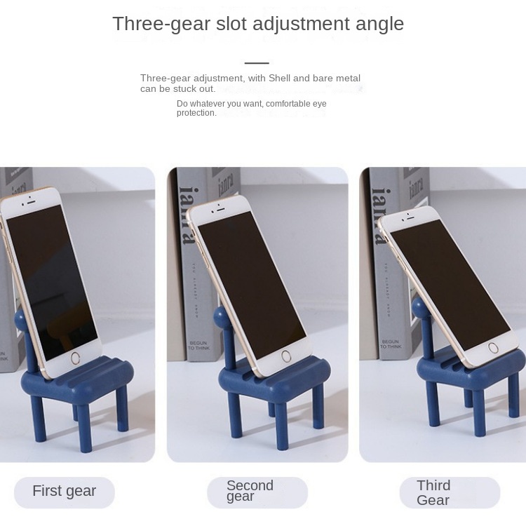 Ghế Đẩu Mini Để Bàn Kiêm Giá Đỡ Điện Thoại Họa Tiết Hoạt Hình Đơn Giản Sáng Tạo