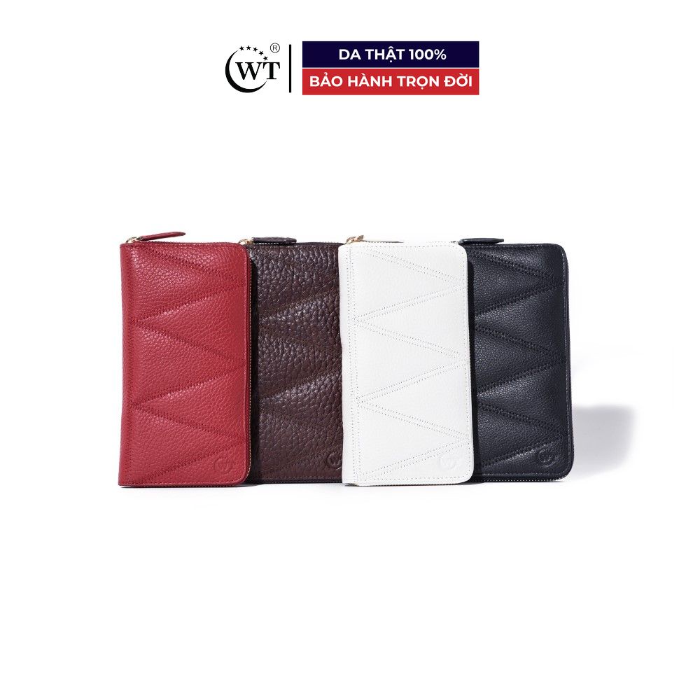 Ví Nữ Da Bò Cao Cấp Màu Đen, Trắng, Nâu, Đỏ WT Leather 030121401, 030121109, 030121103, 030121102