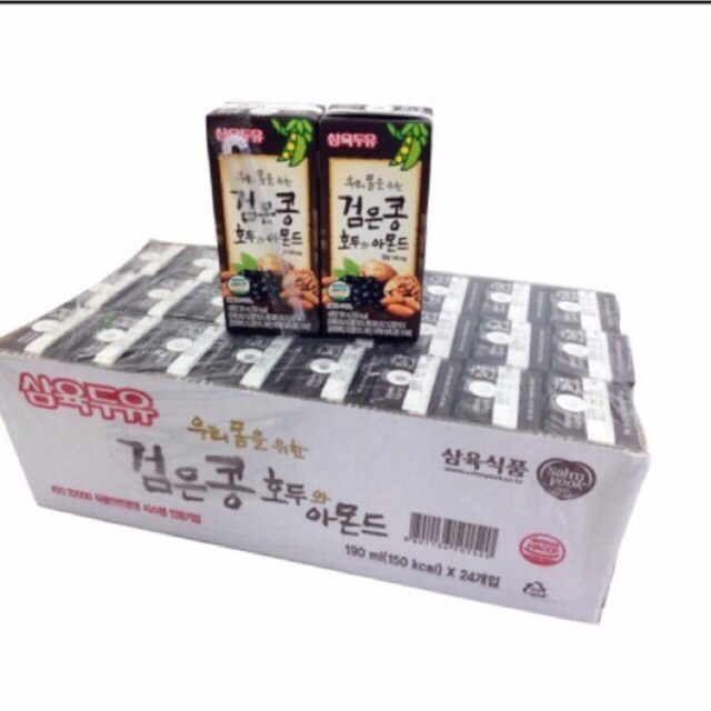 sữa hạt óc chó hạnh nhân đậu đen nhập khẩu hàn quốc 24x190ml- sữa nhập khẩu-sữa trẻ em- sữa bà bầu