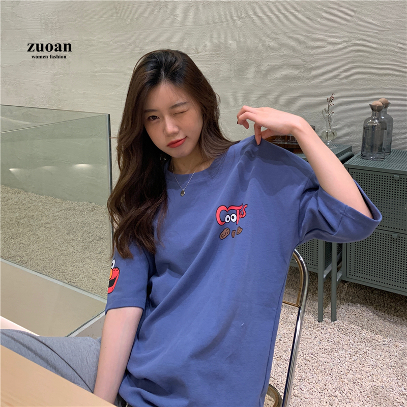 SUXI Áo Thun Nữ Ngắn Tay In Hình Hoạt Hình