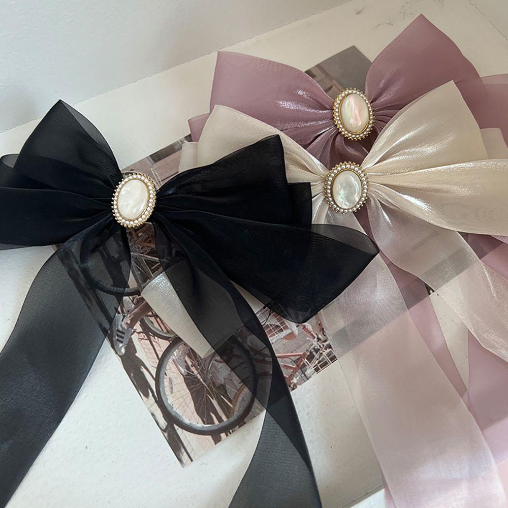 Kẹp Tóc Nơ Ruy Băng Đơn Giản Đáng Yêu Cho Nữ
