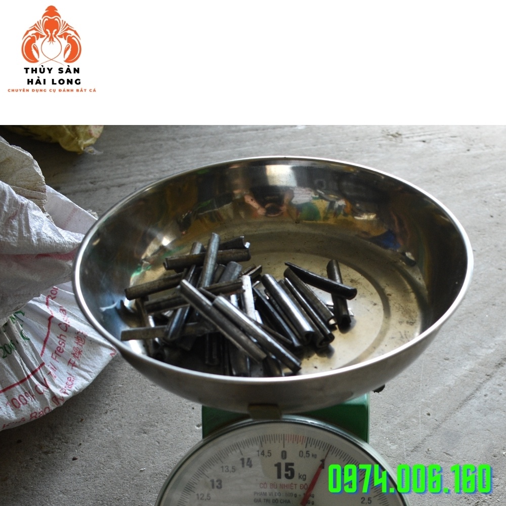 Chì viên thỏi đúc cặp chài, lưới vét - 1kg 35 viên dài 6 cm loại đẹp