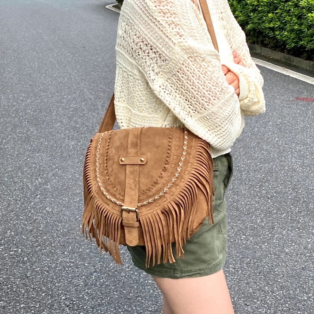 Mới Túi Xách Da Lộn handmade Phong Cách retro Thời Trang Cho Nữ fna160