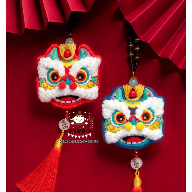DIY BỘ KIT TỰ THÊU ĐẦU LÂN MẬP - CẦU MAY LÀM MÓC KHOÁ TÚI THƠM TREO Ô TÔ VÀ QUÀ TẶNG - NANA SHOP HANDMADE