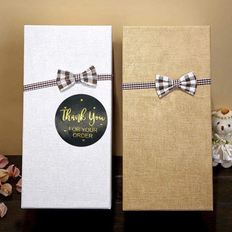 HO 500pcs Thank You for Your Order Stickers Gold Foil Seal Label for Baking Gift Bags Wedding Decoration