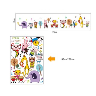 Decal dán tường đàn thú lễ hội vui nhộn