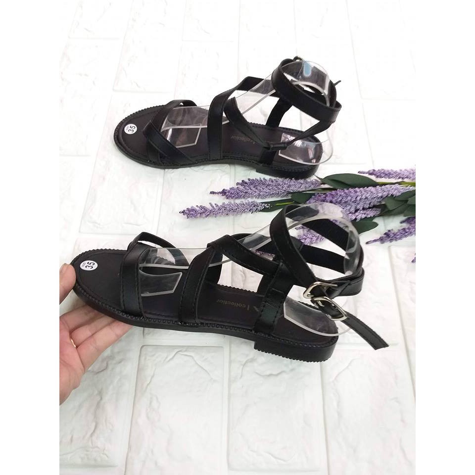 Giày sandal dây chéo - Boho Vintage Style