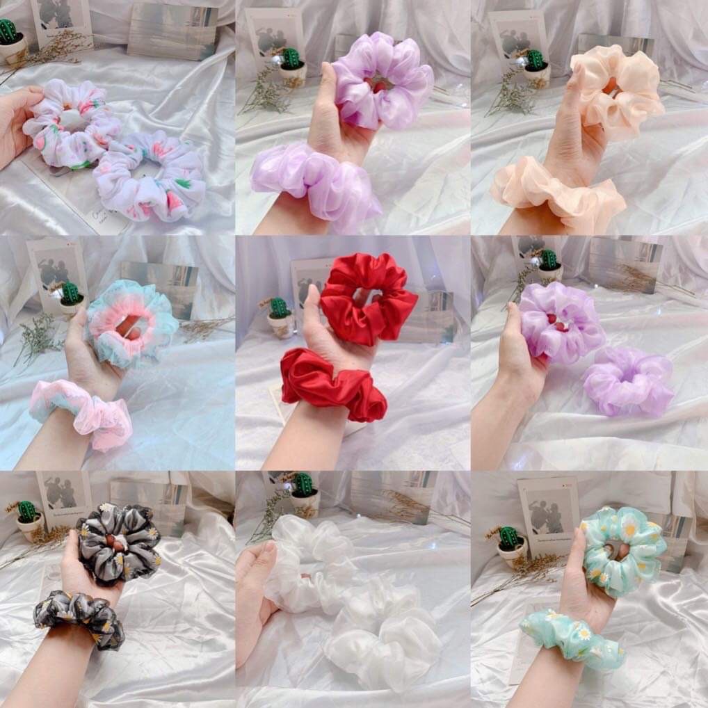 Dây buộc tóc,cột tóc scrunchies hoạ  tiếc đẽ thương