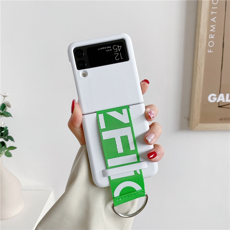 Ốp Điện Thoại PC Cứng Có Vòng Đeo Tay Chống Sốc Cho Samsung Galaxy Z Flip 3 5G Z Flip3 Zflip3 Samsung Z Flip3