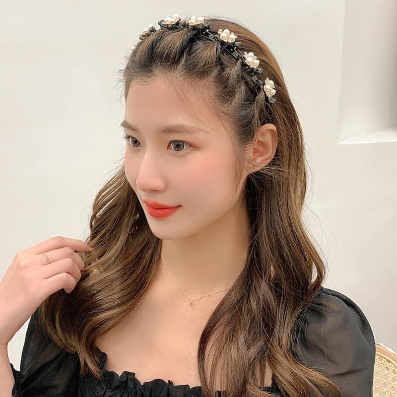 Bờm kẹp tóc Hàn Quốc bờm tóc đính đá dành cho nữ Shela.accessories