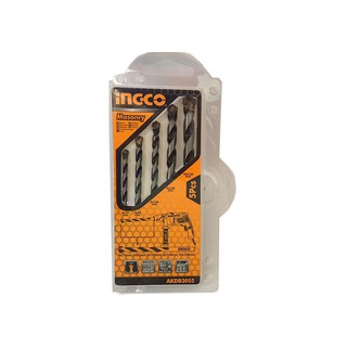 Bộ 5 mũi khoan bê tông đuôi trơn ingco akdb3055