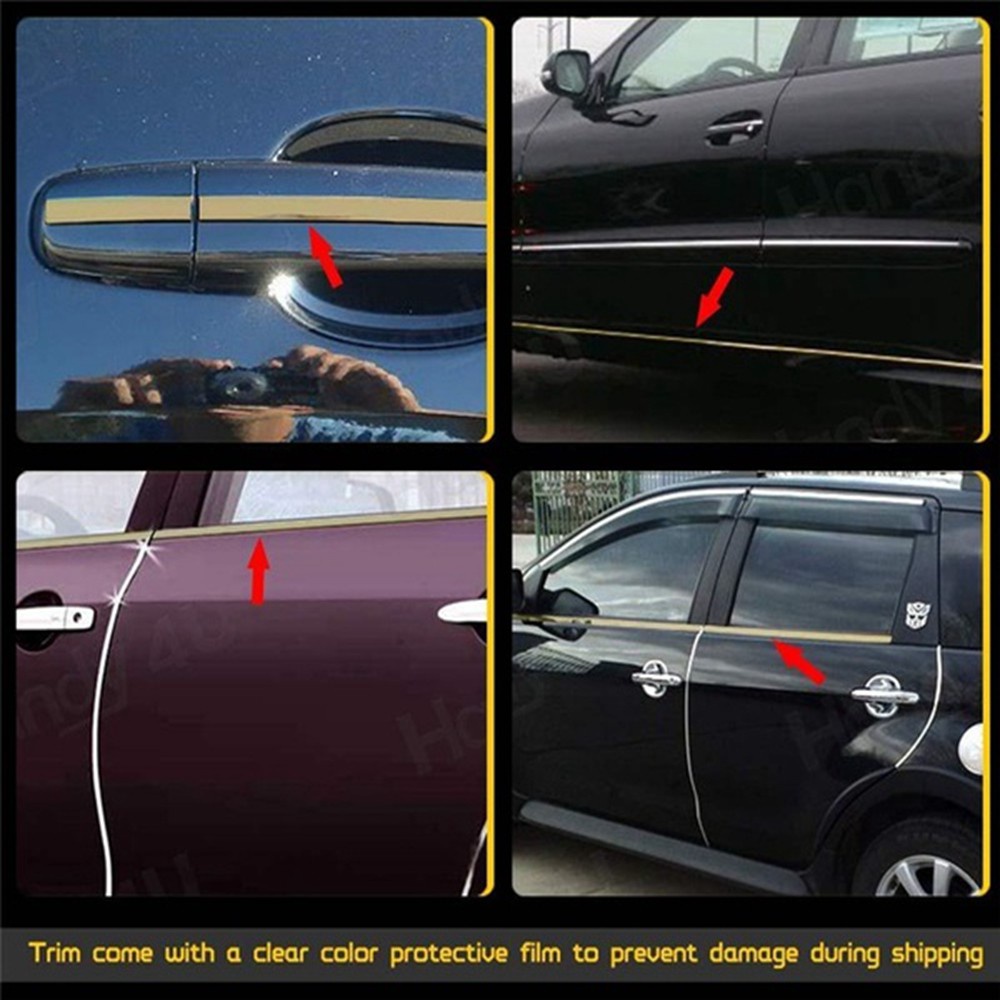 CHINK Dải băng chống va chạm trên ô tô Tấm bảo vệ cửa ô tô Chrome Molding Trim
