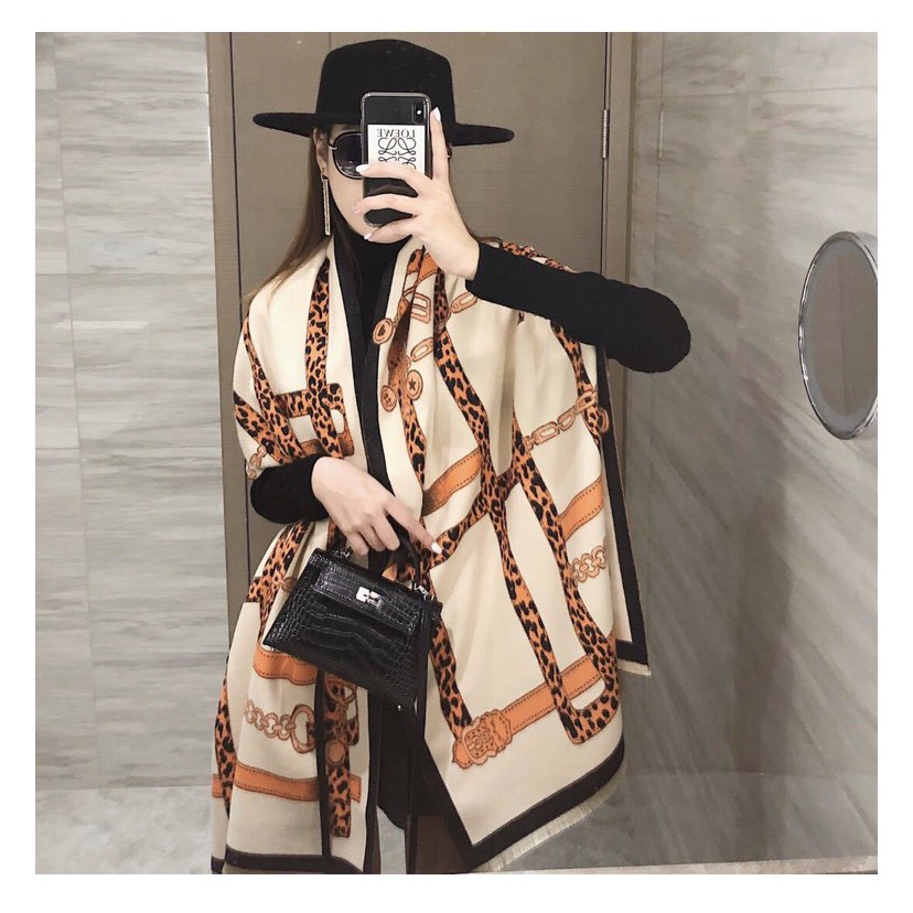 Khăn dạ cừu ép mịn bản to choàng
