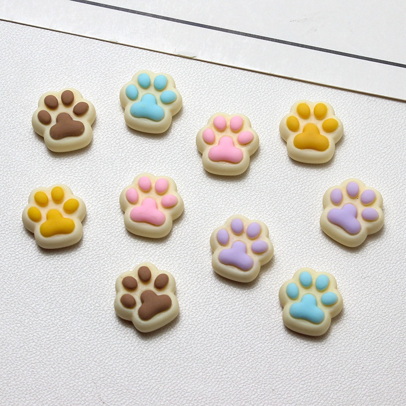 Set 10 Phụ Kiện Trang Trí Móng Vuốt Mèo Hoạt Hình 3D Bằng Nhựa Resin DIY