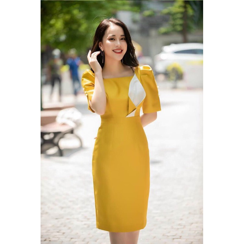 đầm body phối hoa