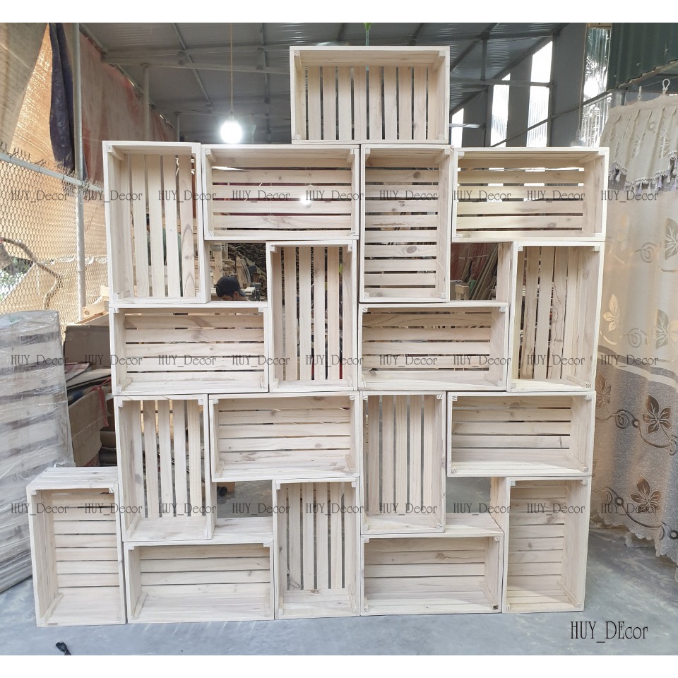 Két gỗ pallet/Thùng gỗ pallet 14x23x33 cm