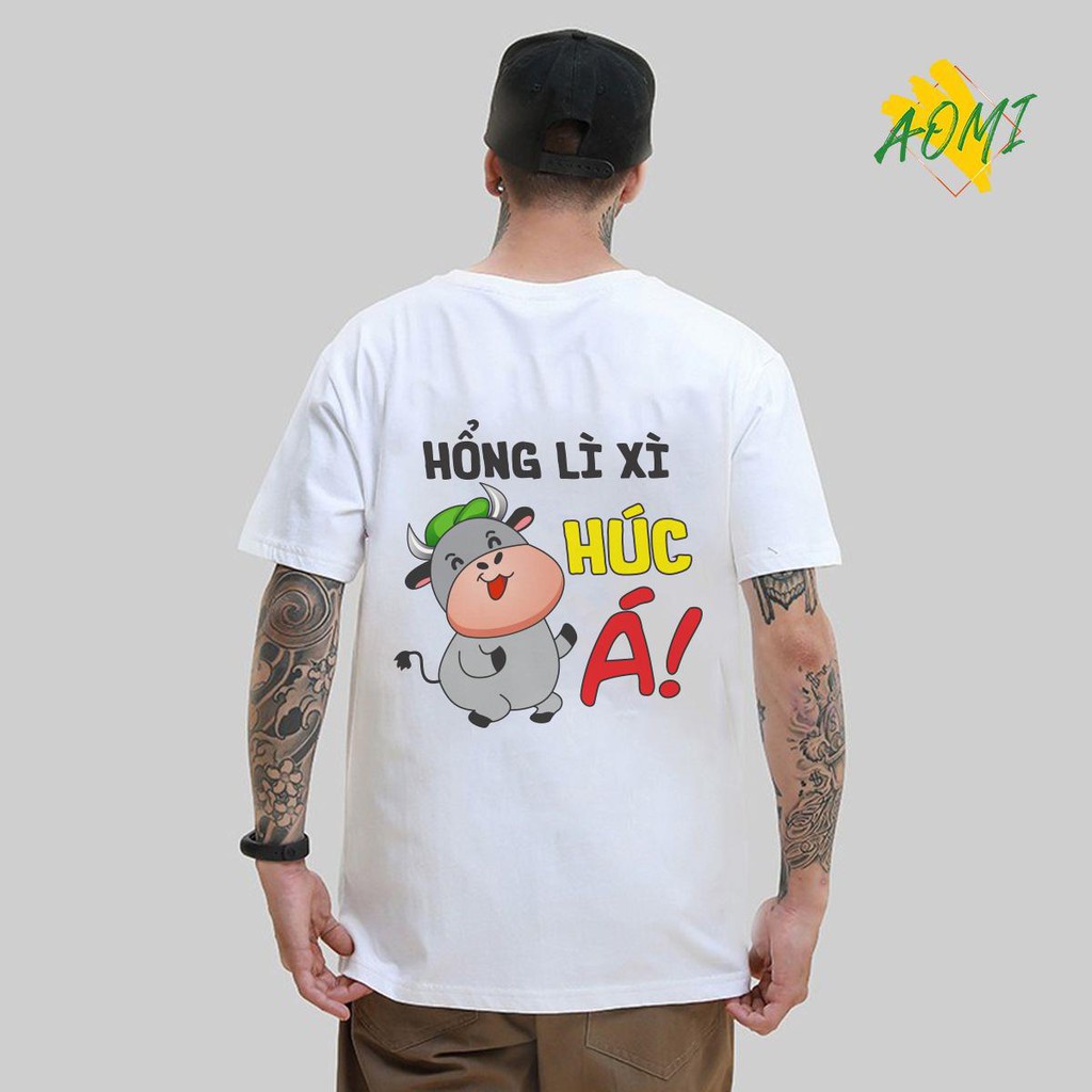 ÁO THUN UNISEX AOMI KHÔNG LÌ XÌ LÀ HÚC ÁO TẾT TAY NGẮN TAY LỠ NAM NỮ CHẤT VẢI LOẠI MỘT