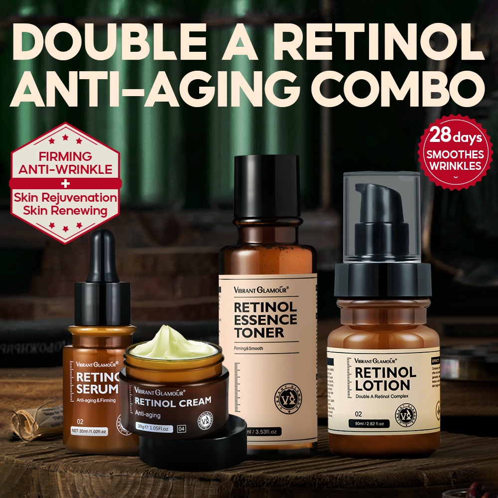 Bộ 4 Sản Phẩm Serum Retinol Chống Lão Hóa Xóa Nếp Nhăn Làm Trắng Da VIBRANT GLAMOUR