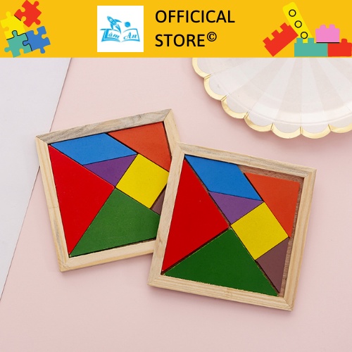 Đồ Chơi Bảng Ghép Hình Trí Uẩn Tangram Mini Bằng Gỗ Thông Minh Cho Bé Tăng Khả Năng Sáng Tạo, Phát Triển Tư Duy