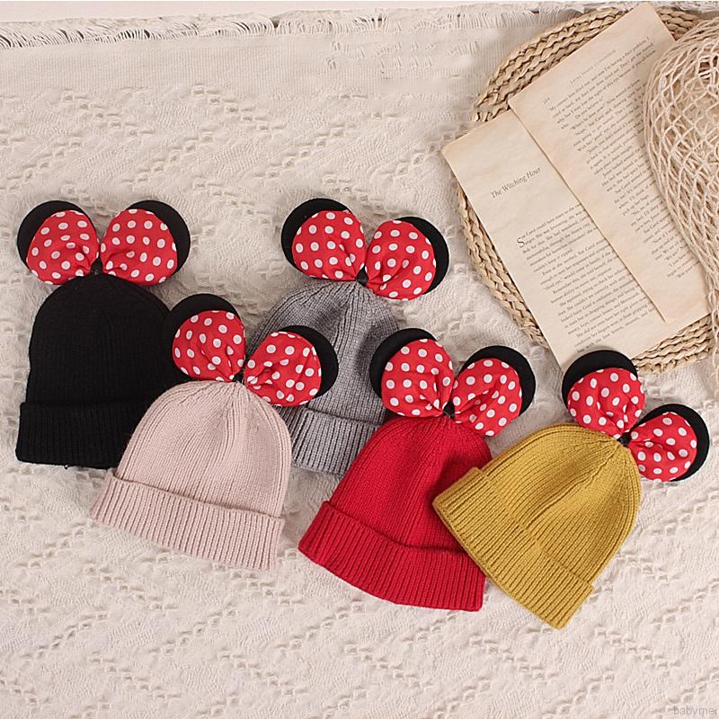Nón Len Gắn Tai Chuột Mickey Xinh Xắn Dành Cho Bé