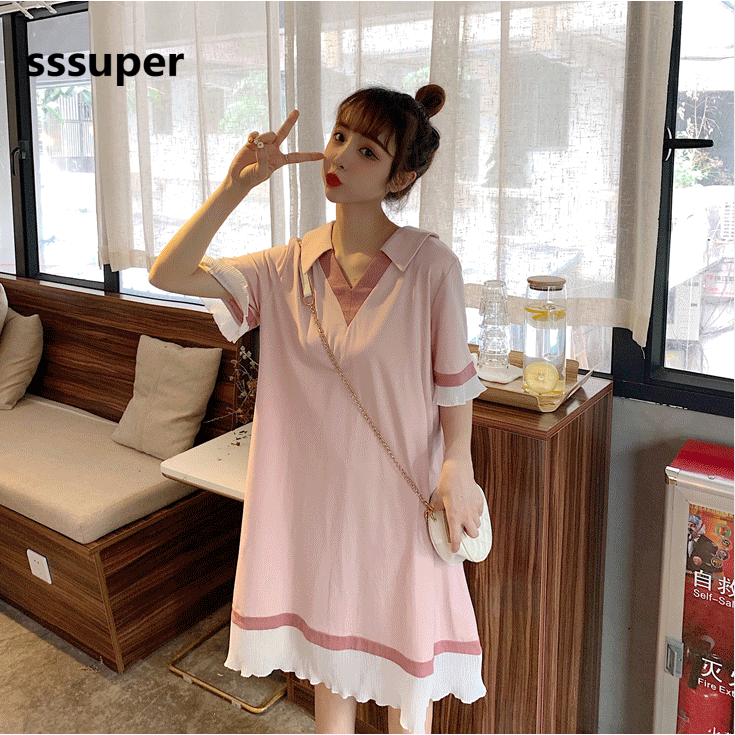 Đầm Thun Polo Dáng Rộng Phong Cách Hàn Quốc