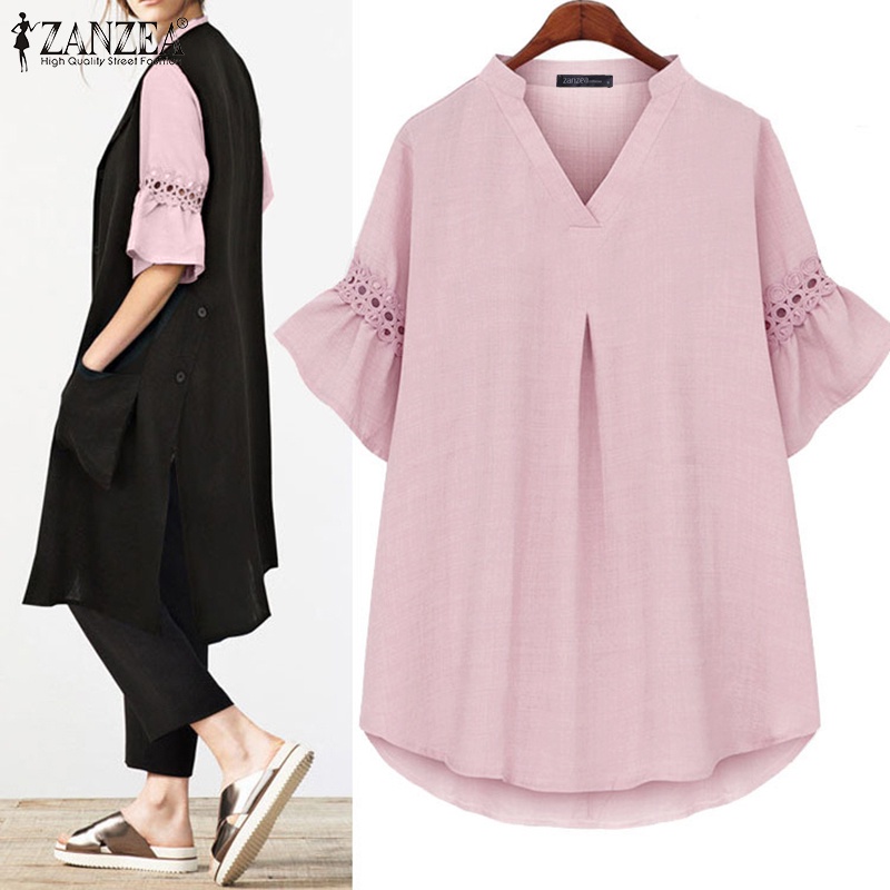 Zanzea Áo Ren Tay Lửng Thời Trang Dành Cho Nữ